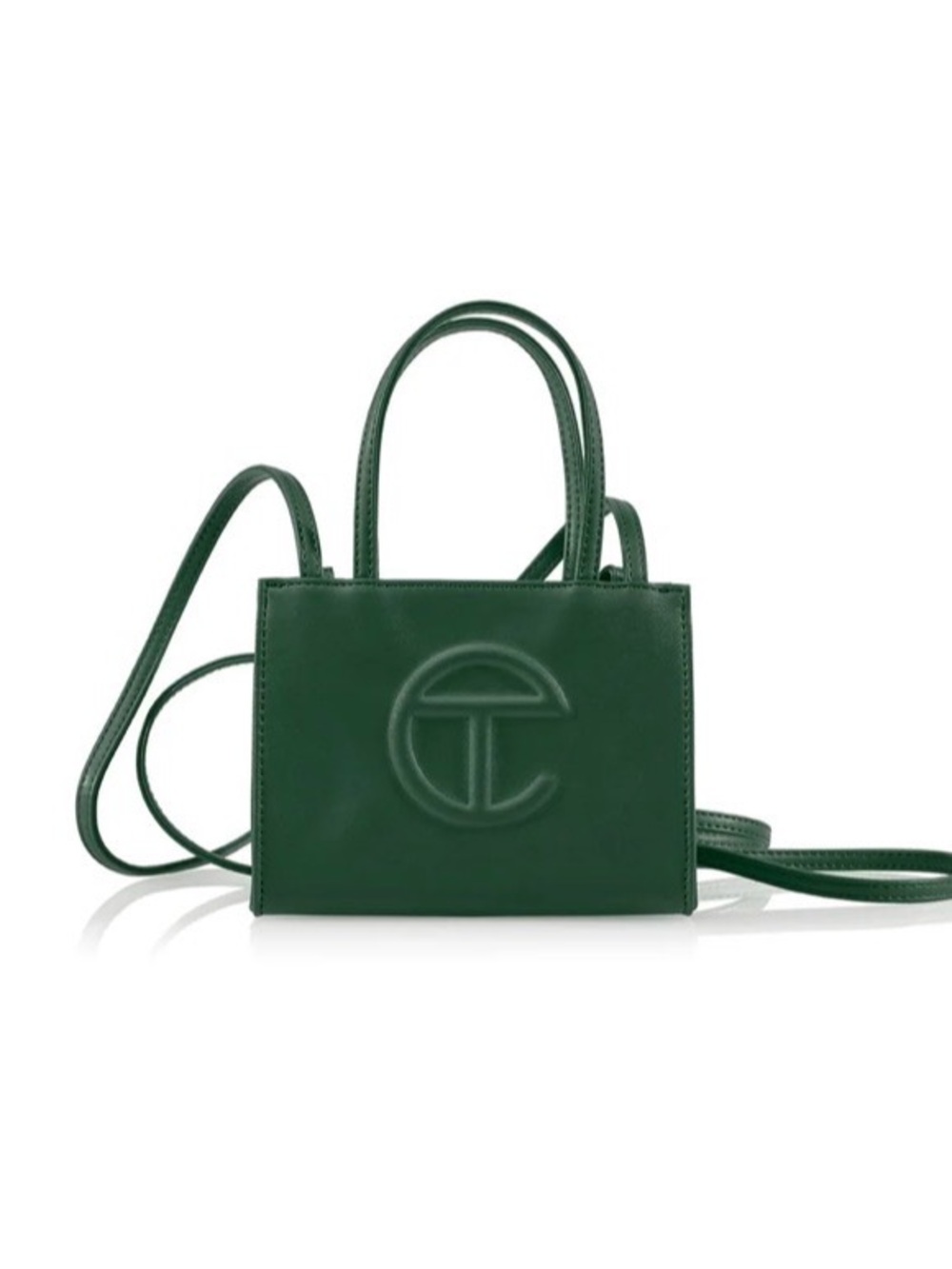 Telfar Mini Shopping Bag in Deep Green Leather